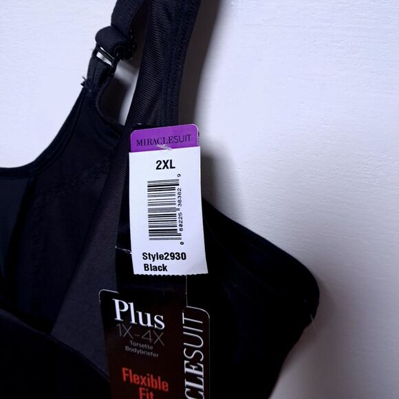 Miraclesuit Plus Size Flexible Fit Wear Your Own Bra Bodybriefer 2930 2XL Black - Picture 4 of 6